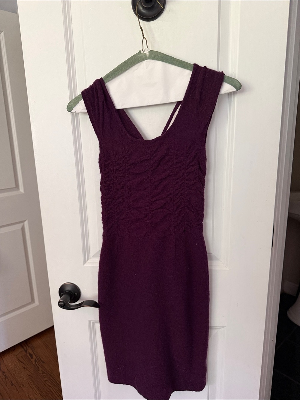 sparrow Plum Ruched Midi Dress
